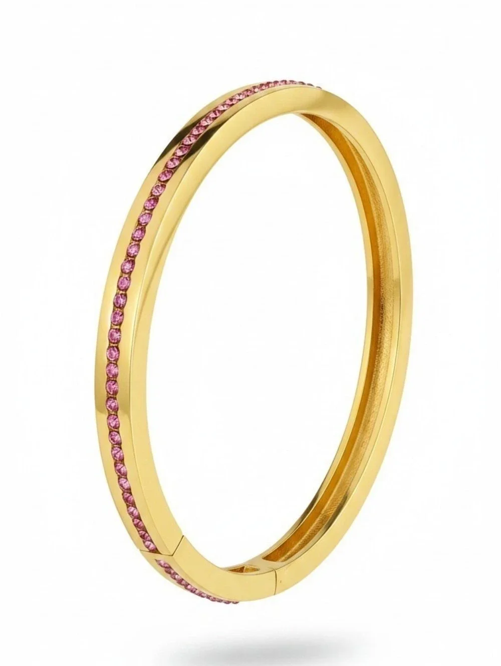 kate spade Gold Bangle Bracelet with Pink Crystal Accent